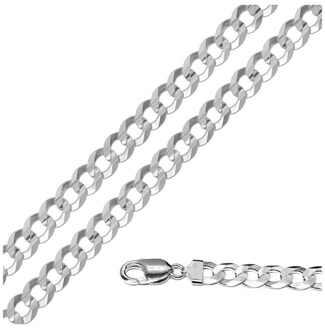 Super Flat High Polished Curb Chain 8.3mm, <b>size: 18</b>