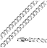 Super Flat High Polished Curb Chain 10mm, <b>size: 18</b>