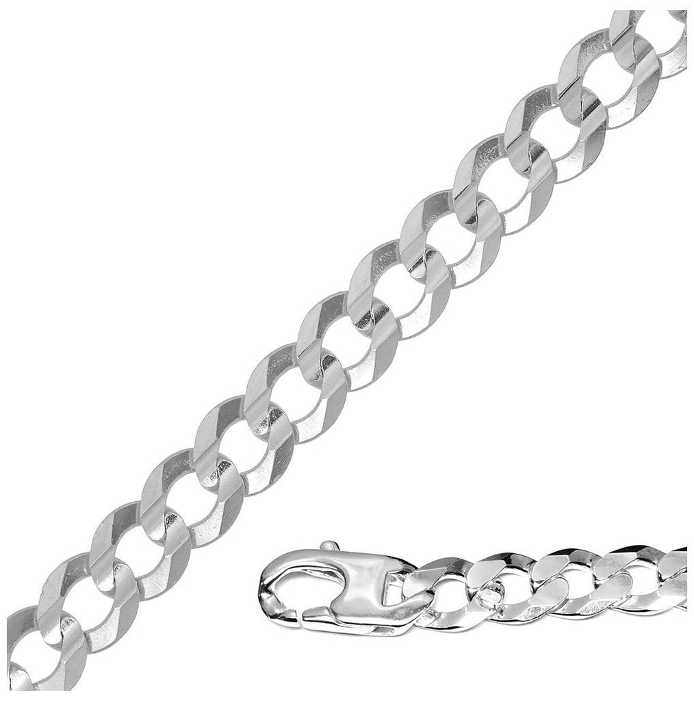 Super Flat High Polished Curb Chain 14.2mm, <b>size: 18</b>