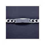 .925 Sterling Silver Curb Id Bracelet, <b>size: 8</b>