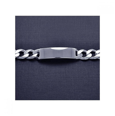 .925 Sterling Silver Curb Id Engravable Bracelet, <b>size: 8</b>