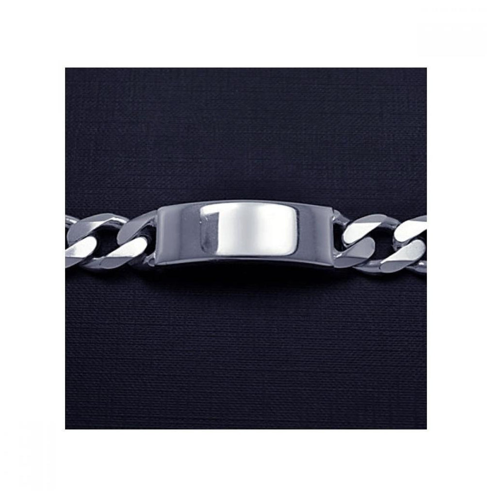 .925 Sterling Silver Curb Id Engravable Bracelet, <b>size: 8</b>