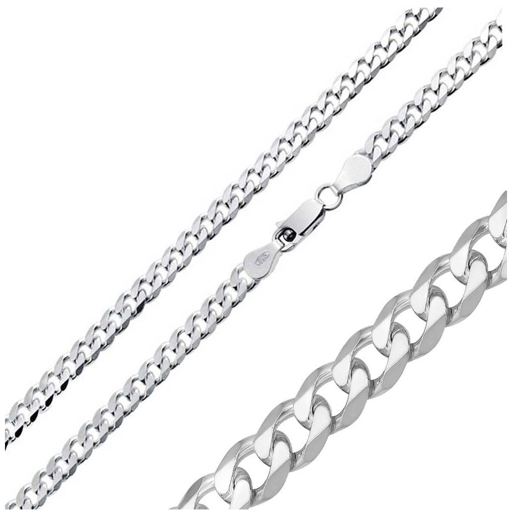 .925 Sterling Silver High Polished Curb Link Bracelet, <b>size: 7</b>