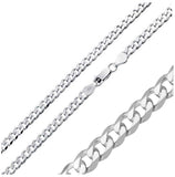 .925 Sterling Silver High Polished Curb Link Bracelet, <b>size: 7</b>