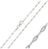 .925 Sterling Silver Rhodium Plated Diamond Cut Oval Link Chain, <b>size: 16</b>