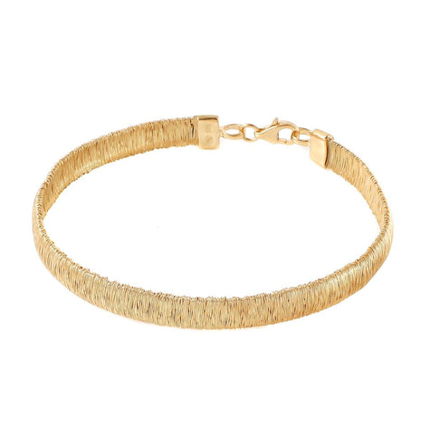 .925 Sterling Silver Gold Plated Wheat Thin Itlian Bracelet