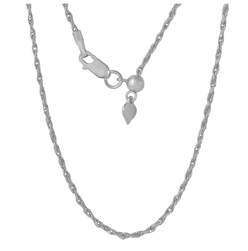 .925 Sterling Silver Rhodium Plated Adjustable Rope Chain