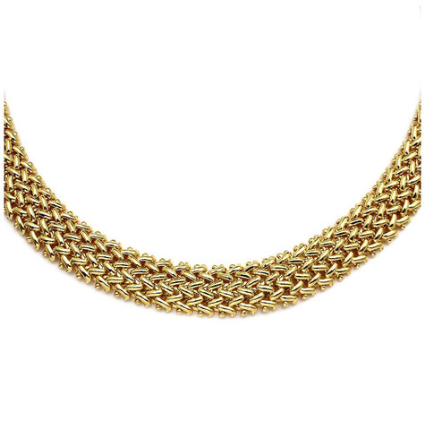 .925 Sterling Silver Gold Plated Braided Necklace