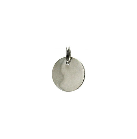 .925 Sterling Silver Rhodium Plated Dangling Disc Pendant