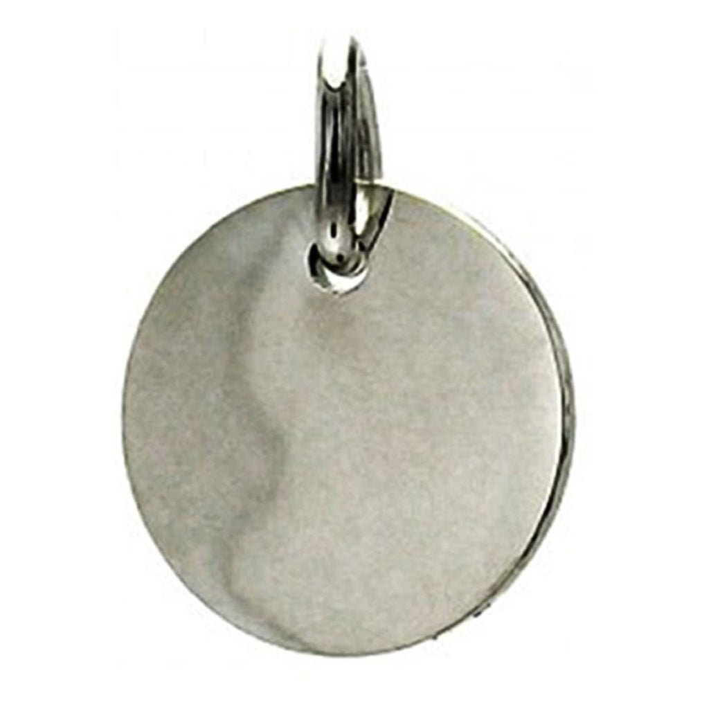 .925 Sterling Silver Rhodium Plated Dangling Disc Pendant