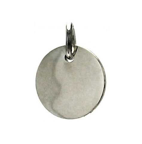 .925 Sterling Silver Rhodium Plated Dangling Disc Pendant