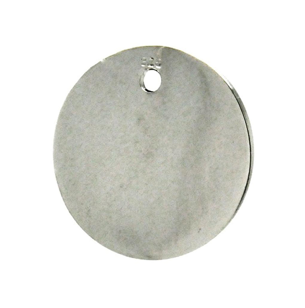 .925 Sterling Silver Rhodium Plated Dangling Engravable Disc Pendant