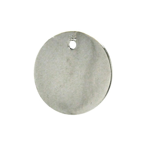 .925 Sterling Silver Rhodium Plated Dangling Engravable Disc Pendant