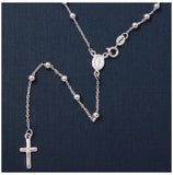 .925 Sterling Silver High Polished Rosary 3mm, <b>size: 20</b>