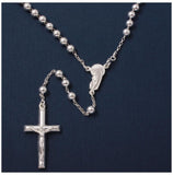 .925 Sterling Silver High Polished Rosary 5mm, <b>size: 18</b>