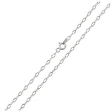 .925 Sterling Silver Rhodium Plated Wide Oval Diamond Cut Link Chain 2mm, <b>size: 16</b>