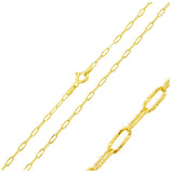 .925 Sterling Silver Gold Plated Wide Oval Diamond Cut Link Chain, <b>size: 16</b>