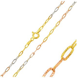 .925 Sterling Silver Tri Color Plated Diamond Cut Drop Star Chain 2.3mm, <b>size: 16</b>