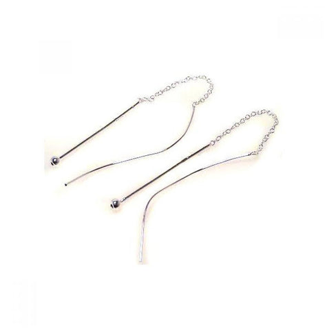 .925 Sterling Silver Rhodium Plated Dangling Hook Earrings