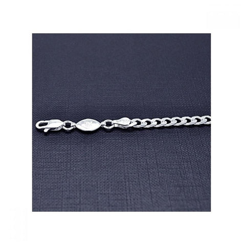 .925 Sterling Silver E-coated Curb Link Bracelet 120, <b>size: 7</b>