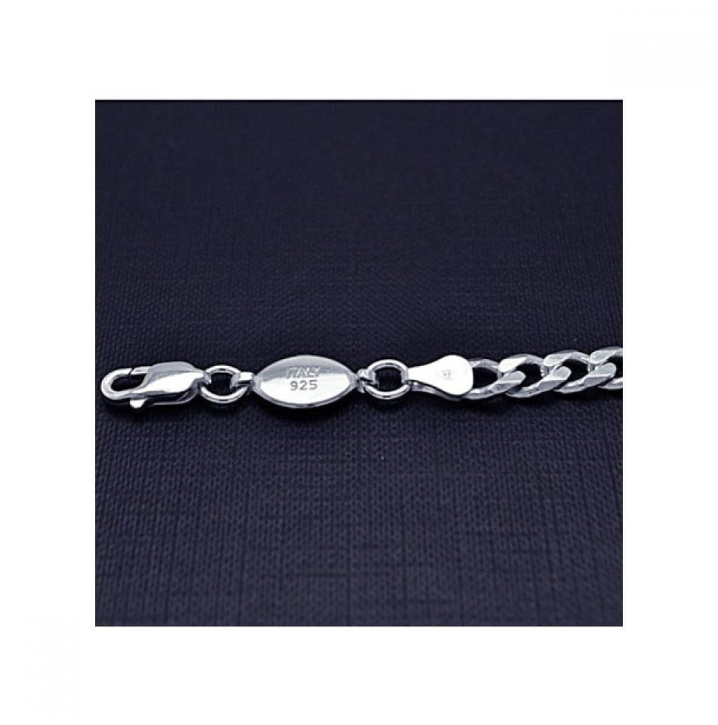 .925 Sterling Silver E-coated Curb Link Bracelet 150, <b>size: 7</b>