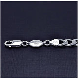 .925 Sterling Silver E-coated Curb Link Bracelet 220, <b>size: 8</b>