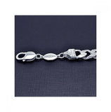 .925 Sterling Silver E-coated Curb Link Bracelet 300, <b>size: 8</b>