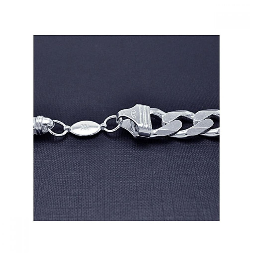 .925 Sterling Silver E-coated Curb Link Bracelet 400, <b>size: 8</b>