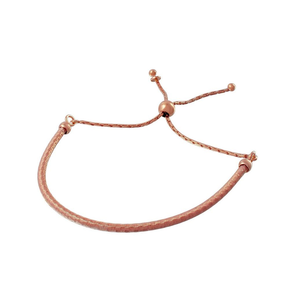 .925 Sterling Silver Rose Gold Plated Italian Lariat Bracelet