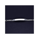 .925 Sterling Silver Figaro Id Engravable Bracelet, <b>size: 7</b>