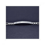 .925 Sterling Silver Figaro Id Engravable Bracelet, <b>size: 7</b>