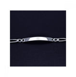 .925 Sterling Silver Figaro Id Engravable Bracelet, <b>size: 7</b>