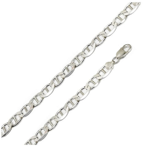 .925 Sterling Silver High Polished Flat Marina Chain 10mm, <b>size: 18</b>