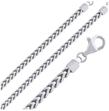 .925 Sterling Silver Rhodium Plated Franco Chain, <b>size: 18</b>