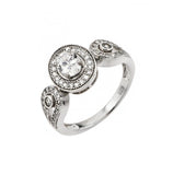 .925 Sterling Silver Rhodium Plated Clear Micro Pave Set Round Cz Ring, <b>size: 5</b>