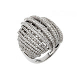 .925 Sterling Silver Rhodium Plated Micro Pave Cz Ring, <b>size: 5</b>