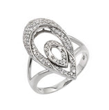 .925 Sterling Silver Rhodium Plated Micro Pave Cz Ring, <b>size: 5</b>