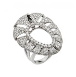 .925 Sterling Silver Rhodium Plated Micro Pave Cz Ring, <b>size: 5</b>