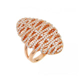 .925 Sterling Silver Rose Gold Plated Zig Zag Ring, <b>size: 5</b>