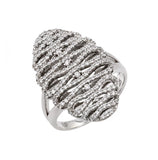 .925 Sterling Silver Rhodium Plated Micro Pave Cz Ring, <b>size: 5</b>