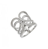 .925 Sterling Silver Rhodium Plated Double Interlace Ring, <b>size: 5</b>