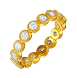 .925 Sterling Silver Gold Plated Stackable Cz Ring, <b>size: 5</b>