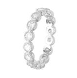 .925 Sterling Silver Rhodium Plated Round Eternity Stackable Cz Ring, <b>size: 5</b>