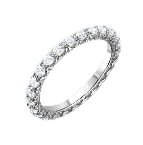 .925 Sterling Silver Rhodium Plated Cz Infinity Ring, <b>size: 5</b>