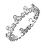 .925 Sterling Silver Rhodium Plated Cz Stackable Eternity Ring, <b>size: 5</b>