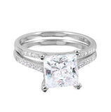 .925 Sterling Silver Rhodium Plated Cz Bridal Ring, <b>size: 5</b>