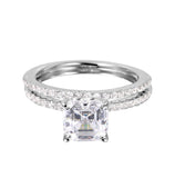 .925 Sterling Silver Rhodium Plated Stackable Cz Bridal Ring, <b>size: 5</b>