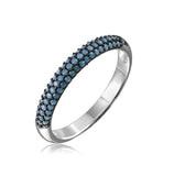 .925 Sterling Silver Rhodium Plated Band With Turquoise Stone, <b>size: 5</b>