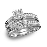 .925 Sterling Silver Rhodium Plated Square Halo Cz Engagement Ring, <b>size: 5</b>