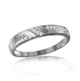 .925 Sterling Silver Mens Rhodium Plated Cz Design Ring, <b>size: 9</b>